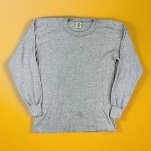 Vintage 70s Northwest Territory Thermal Shirt Mens XL Gray Waffle Knit USA Made